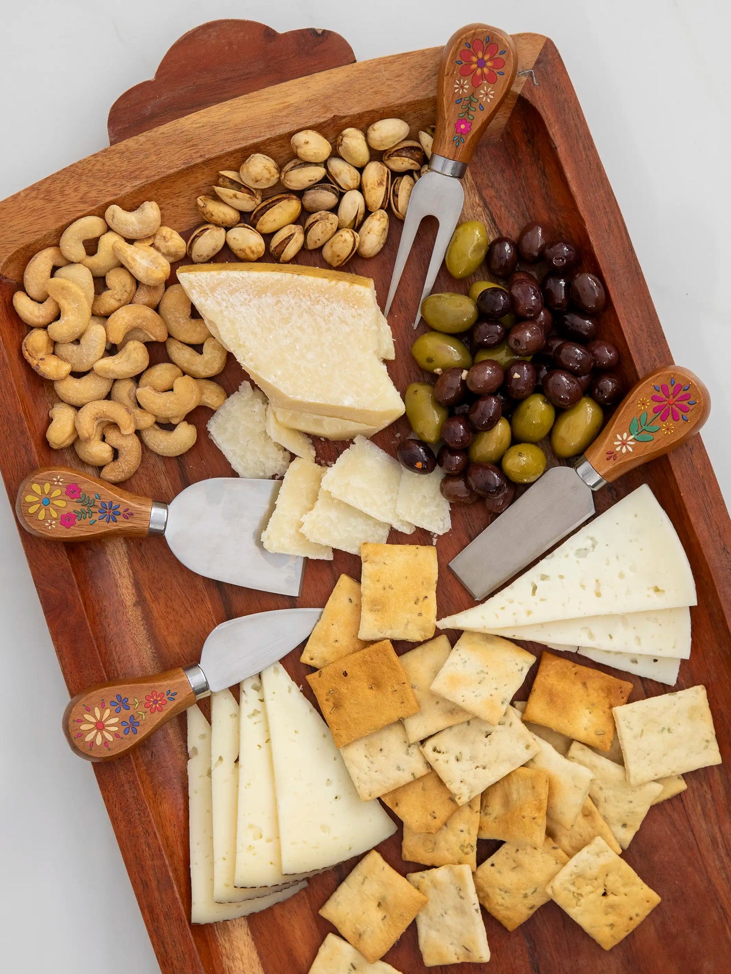 Folk Floral Cheese Knives, Set of 4