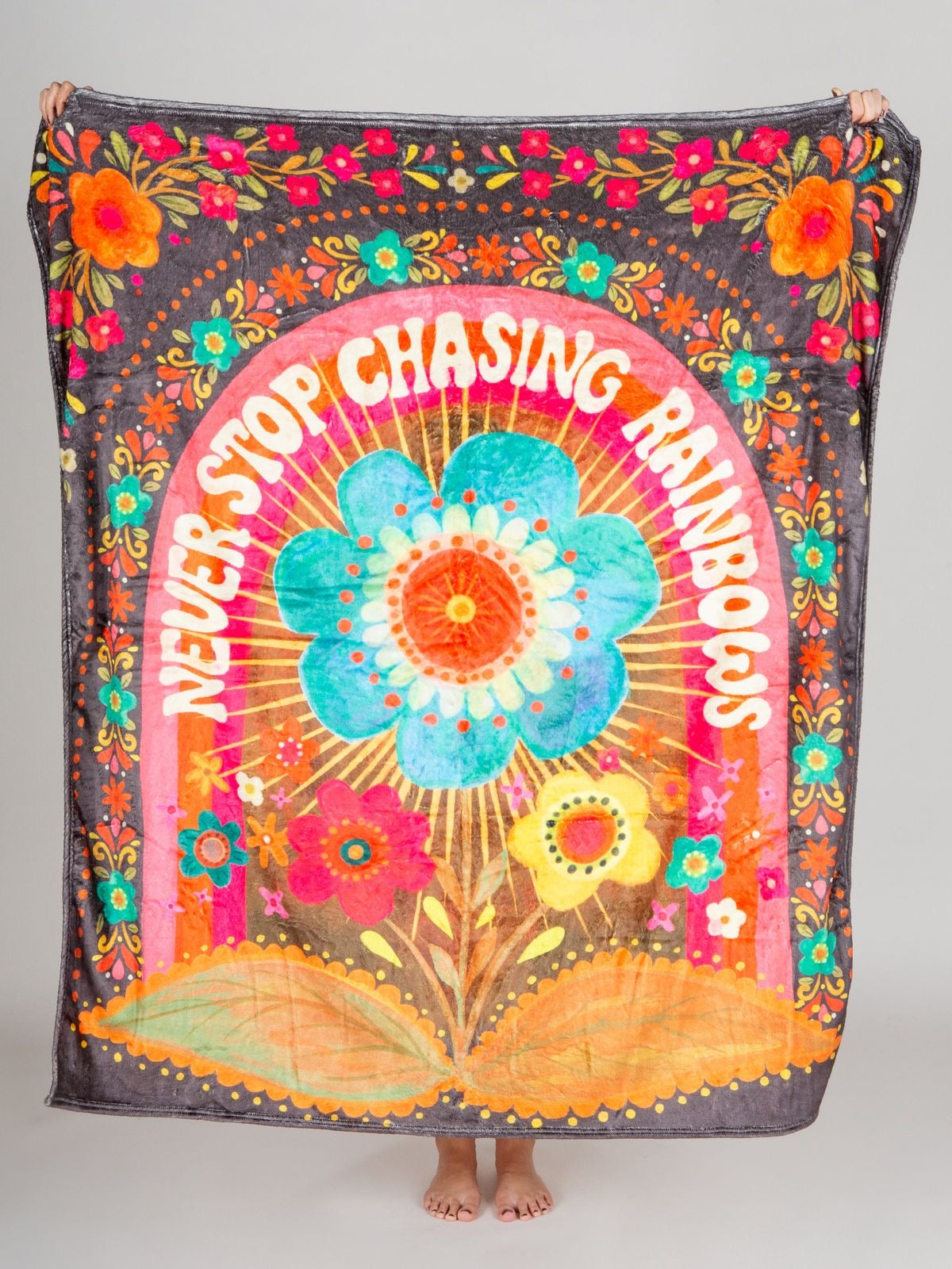 Cozy blanket chasing rainbows