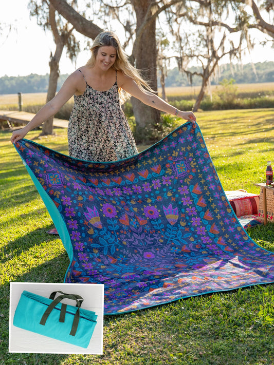 XL Water Resistant Picnic Blanket Mandala