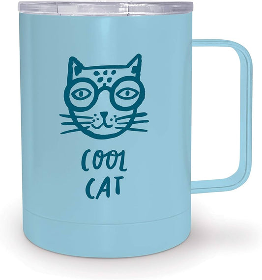 Cool cat coffee mug with handle