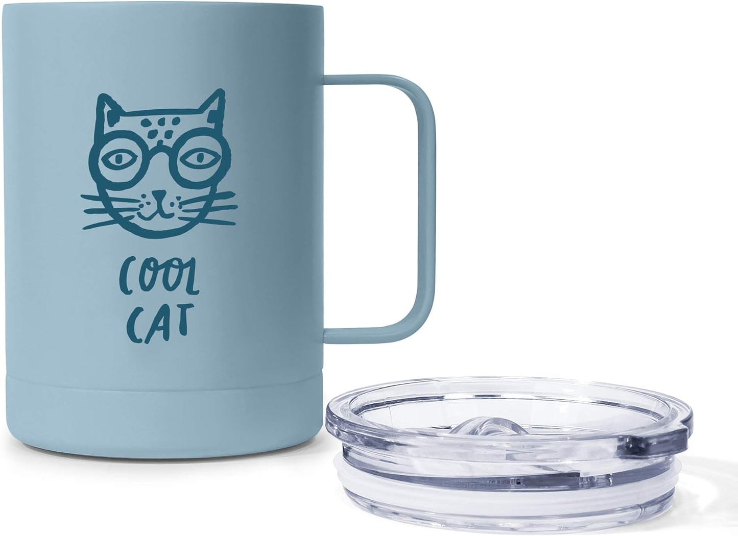 Cool cat coffee mug with handle