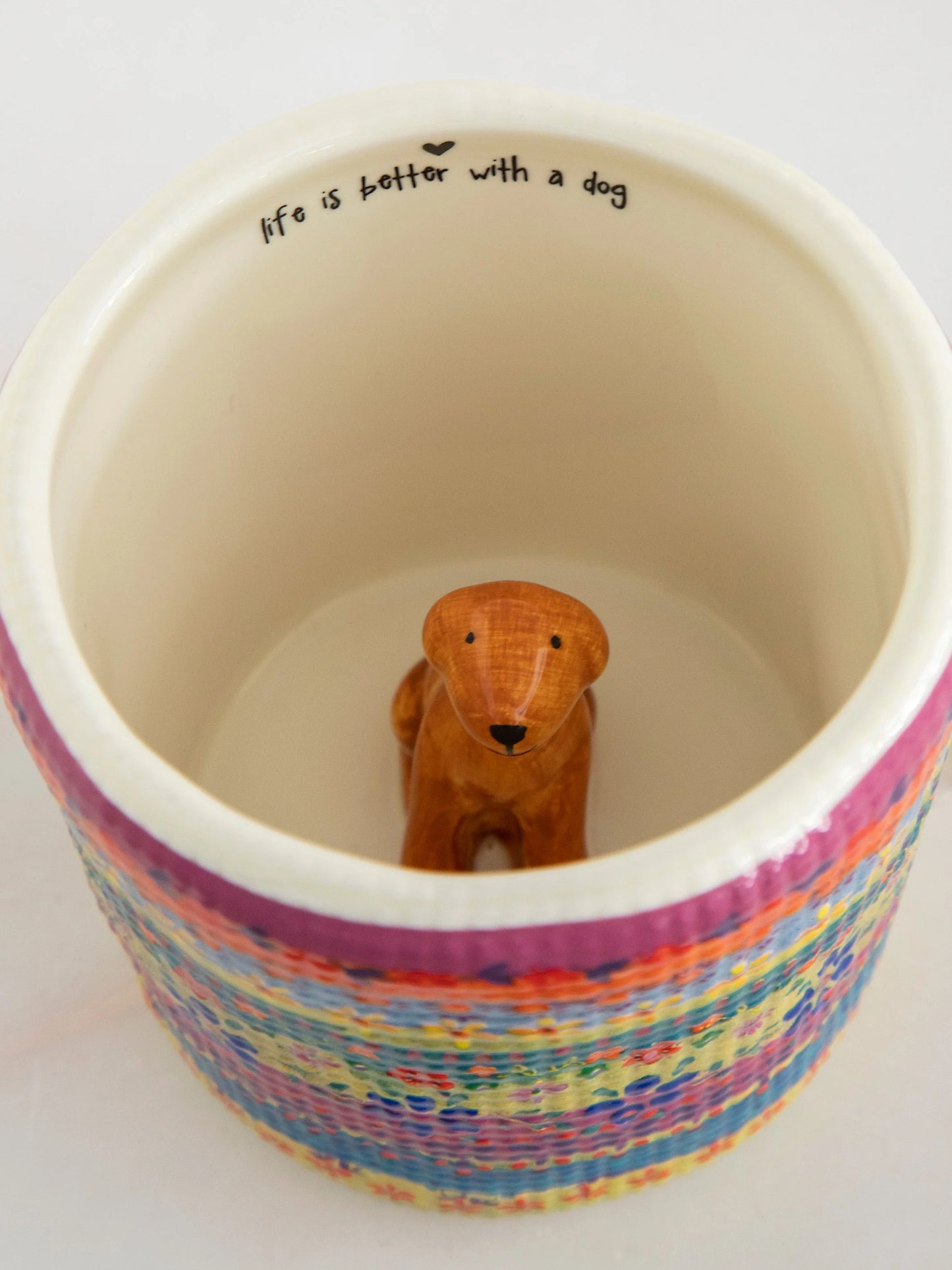 Peek-A-Boo Coffee Mug - Border Print Dog