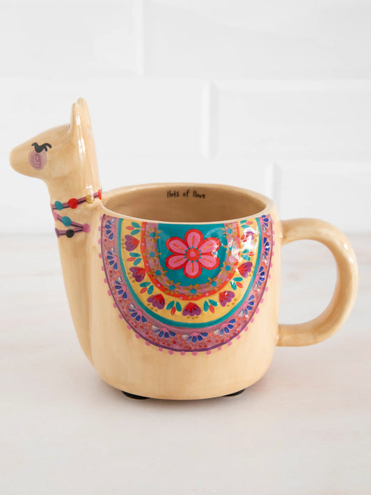 Folk Art Coffee Mug - Lorelai The Llama