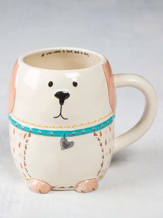 Folk Art Coffee Mug - Lucky The Dog